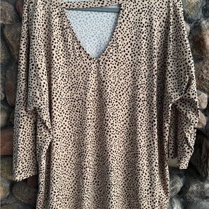 Leopard Print V-Neck Women's Top